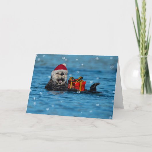 Sea Otter Weihnachtskarte Karte (Vorderseite)