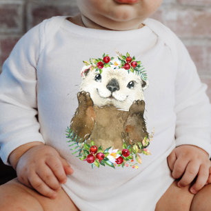 Sea Otter Woodland Tierschaden Baby Bodysuit Strampler