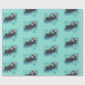 Sea Otter Wrapping Paper Roll Geschenkpapier (Flach)