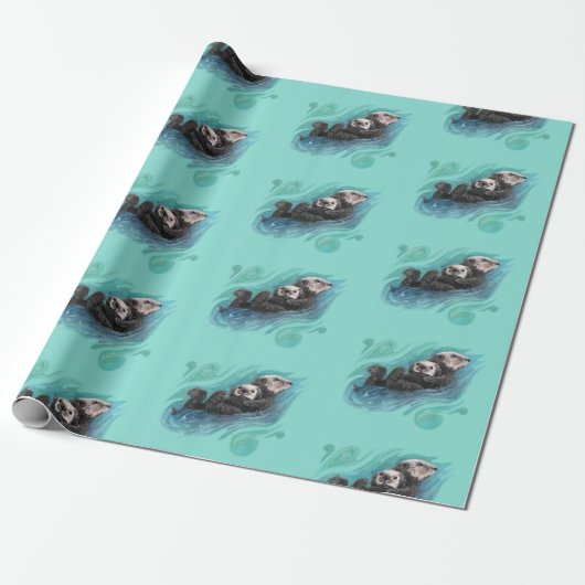 Sea Otter Wrapping Paper Roll Geschenkpapier (Ungerollt)