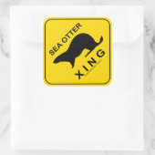 Sea Otter Xing Quadratischer Aufkleber (Tasche)