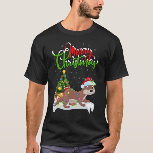 Sea Otter Xmas Decorations Santa Sea Otter Chris T-Shirt (Vorderseite)
