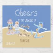 Sea Otters Beach Wedding Sparkling Weinflaschen La Schaumweinetikett (Einzelnes Label)