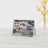 Sea Otters Holding Hands Karte (Gelbe Blume)