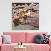 Sea Otters Holding Hands Leinwanddruck (Insitu (Wohnzimmer))