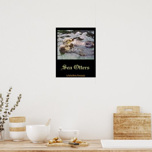 Sea Otters Holding Hands Poster (Küche)