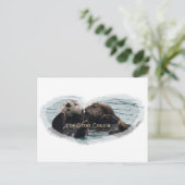 Sea Otters im Herzen Postkarte (Stehend Vorderseite)