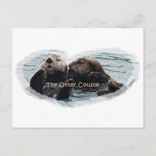 Sea Otters im Herzen Postkarte (Vorderseite)