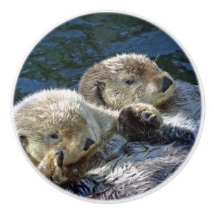 Sea Otters Keramikknauf