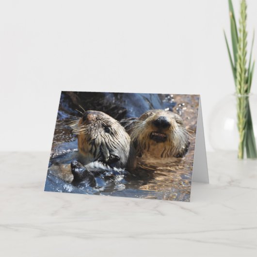 Sea Otters Lächeln - Kunstkarte Karte (Vorderseite)