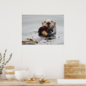Sea Otters Liebe Crazy for Breakfast Poster (Küche)