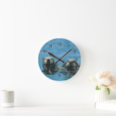 Sea Otters Runde Wanduhr (Zuhause)