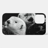 Sea Otters: Schwarz-weißes Paar. Case-Mate iPhone Hülle (Rückseite (Horizontal))