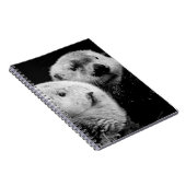 Sea Otters: Schwarz-weißes Paar. Notizblock (Rechte Seite)