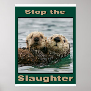 Sea Otters - Stoppt das Schlachten Poster