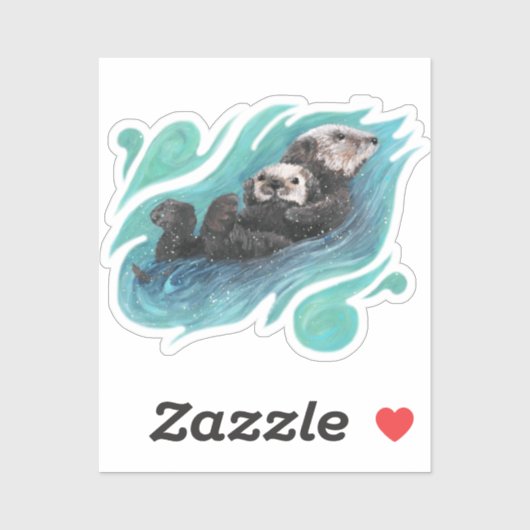 Sea Otters Vinyl Sticker (Blatt)