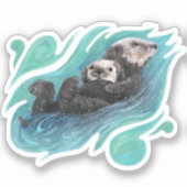 Sea Otters Vinyl Sticker (Vorderseite)