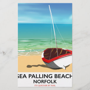 Sea Palling Beach Norfolk Strandposter Briefpapier