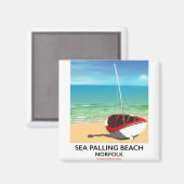 Sea Palling Beach Norfolk Strandposter Magnet (Vorderseite/Rückseite)