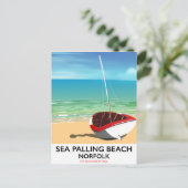 Sea Palling Beach Norfolk Strandposter Postkarte (Stehend Vorderseite)