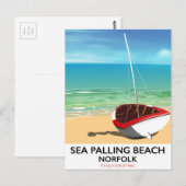 Sea Palling Beach Norfolk Strandposter Postkarte (Vorne/Hinten)