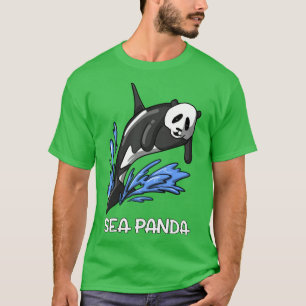 Sea Panda Bear Funny Orca Whale Hybrid Langschläfc T-Shirt