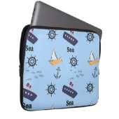 Sea pattern on blue laptopschutzhülle (Vorne Rechts)