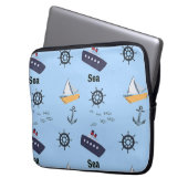 Sea pattern on blue laptopschutzhülle (Vorderseite Links)