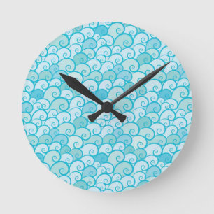 Sea Pattern Runde Wanduhr