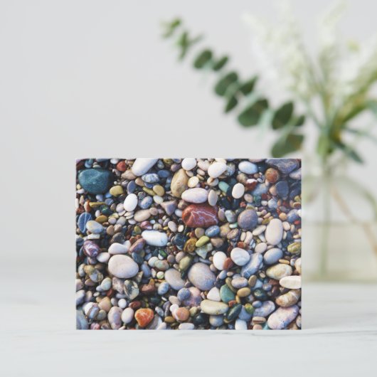 Sea Pebbles Beach Stones Rhodes Griechenland Postkarte (Stehend Vorderseite)