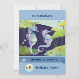 Sea Pferd Kindergeburtstag Pool Party Einladung