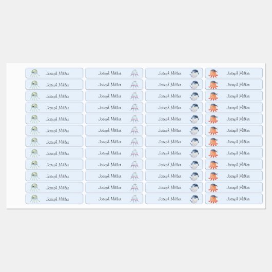 Sea Pirates Kinderzimmer Day Care Name Kleidung Etiketten (Blatt)