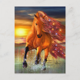 Sea Prancer Fantasy Horse Running on Beach Postkarte