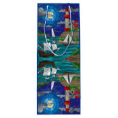 Sea Red Lighthouse Segelschiffe Shore Starry Sky Geschenktüte Für Weinflaschen (Rückseite)