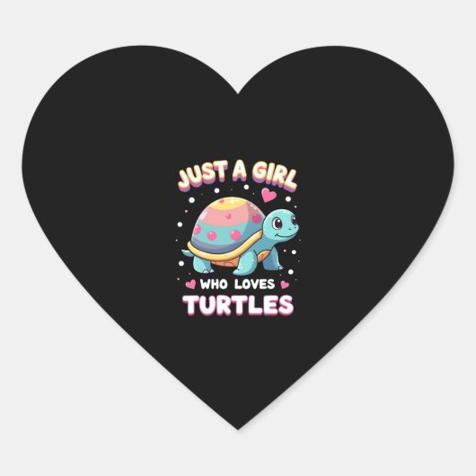Sea Reptile Turtle Lovers Just A Girl Who Loves Tu Herz-Aufkleber (Vorderseite)