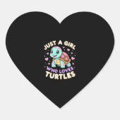 Sea Reptile Turtle Lovers Just A Girl Who Loves Tu Herz-Aufkleber (Vorderseite)