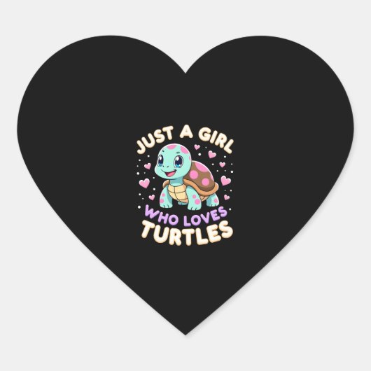 Sea Reptile Turtle Lovers Just A Girl Who Loves Tu Herz-Aufkleber (Vorderseite)