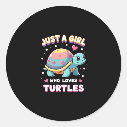 Sea Reptile Turtle Lovers Just A Girl Who Loves Tu Runder Aufkleber (Vorderseite)
