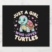 Sea Reptile Turtle Lovers Just A Girl Who Loves Tu Schaumweinetikett (Einzelnes Label)
