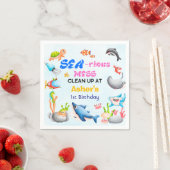 Sea-riously Fun Ocean Protector Educational Party  Serviette (Beispiel)