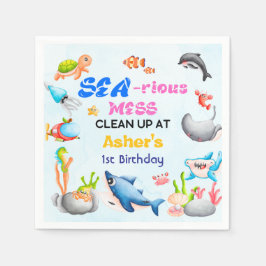 Sea-riously Fun Ocean Protector Educational Party Serviette