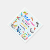 Sea-riously Fun Ocean Protector Educational Party  Serviette (Ecke)