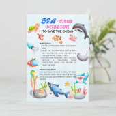 Sea-riouslyFun Ocean Protector Scavenger Hunt Card Einladung (Stehend Vorderseite)