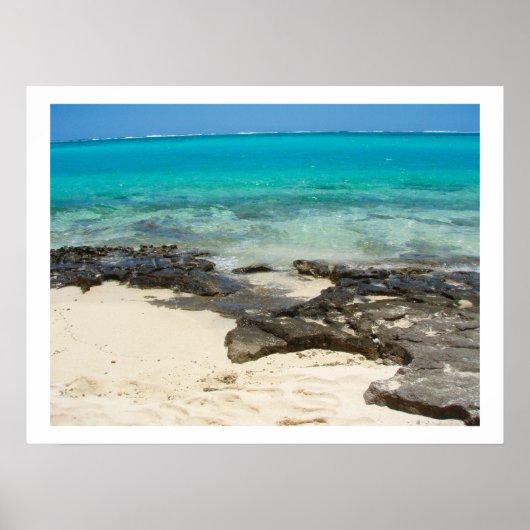 Sea Rocks Sand Beach Vanuatu Insel Landschaft Poster (Vorne)