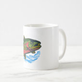 Sea Run Cutthroat Chasing Chrome Trout Kaffeetasse (VorderseiteRechts)