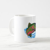 Sea Run Cutthroat Chasing Chrome Trout Kaffeetasse (Vorderseite Links)