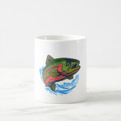 Sea Run Cutthroat Chasing Chrome Trout Kaffeetasse (Mittel)