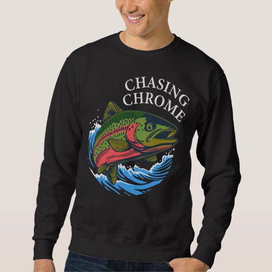 Sea Run Cutthroat Chasing Chrome Trout Sweatshirt (Vorderseite)