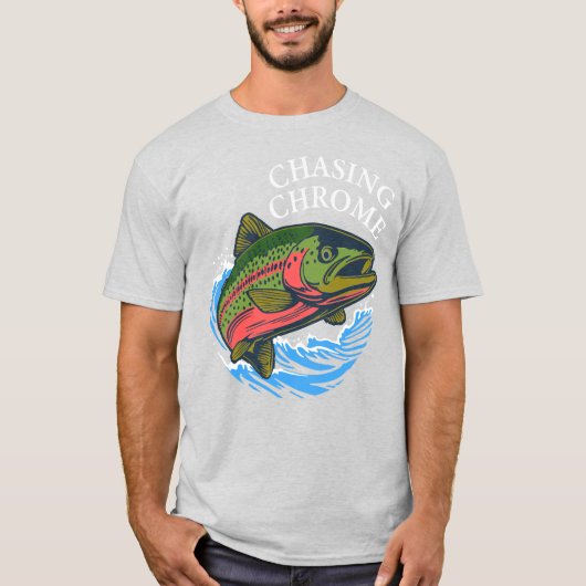 Sea Run Cutthroat Chasing Chrome Trout T-Shirt (Vorderseite)