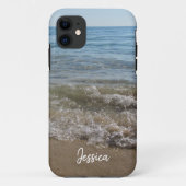 Sea & Sand Beach Waves Personalisierter Name Case-Mate iPhone Hülle (Rückseite)